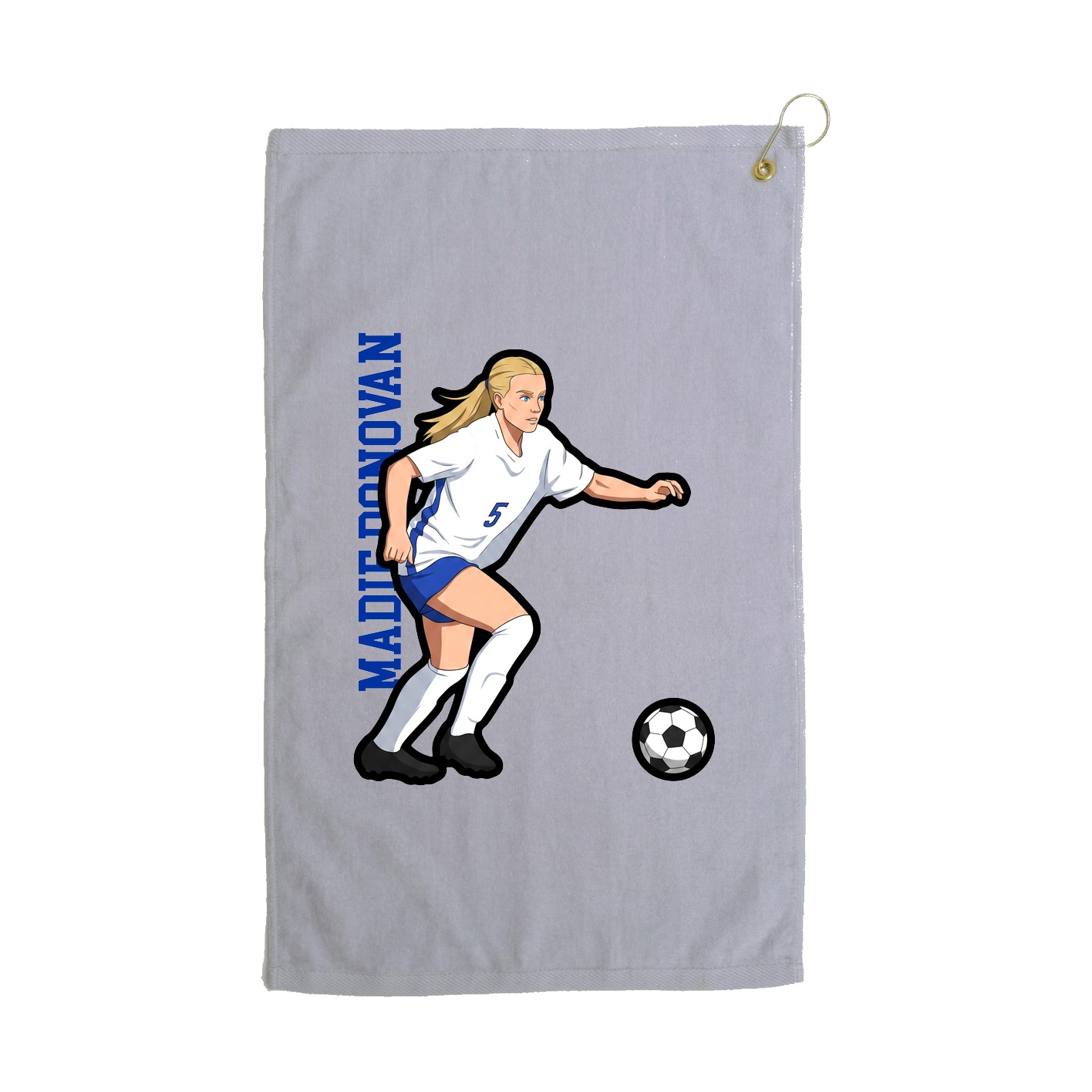 Golf Towel — Name Vertical in Grey