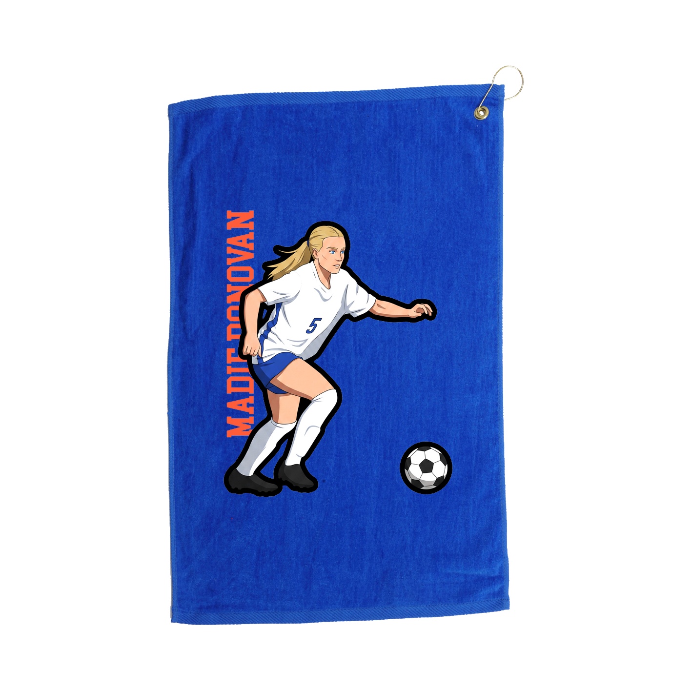 Golf Towel — Name Vertical in Royal