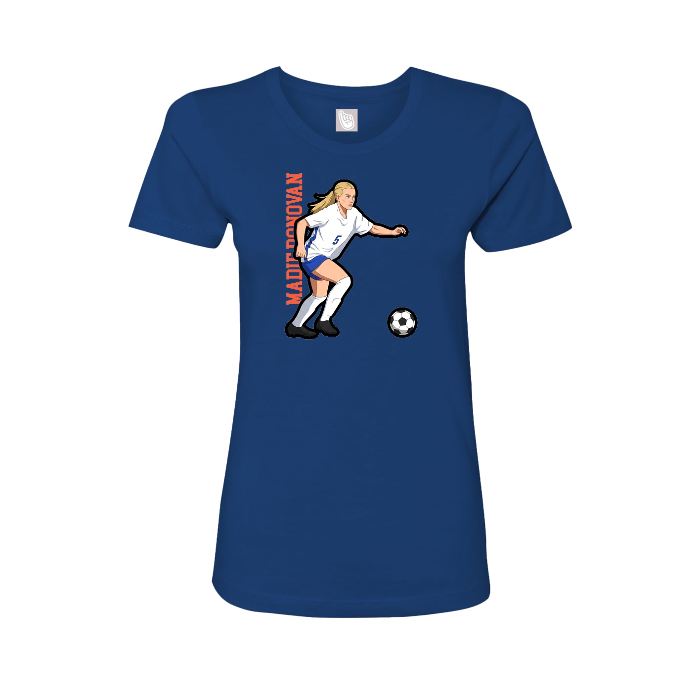 Womens Tee — Name Vertical in Royal