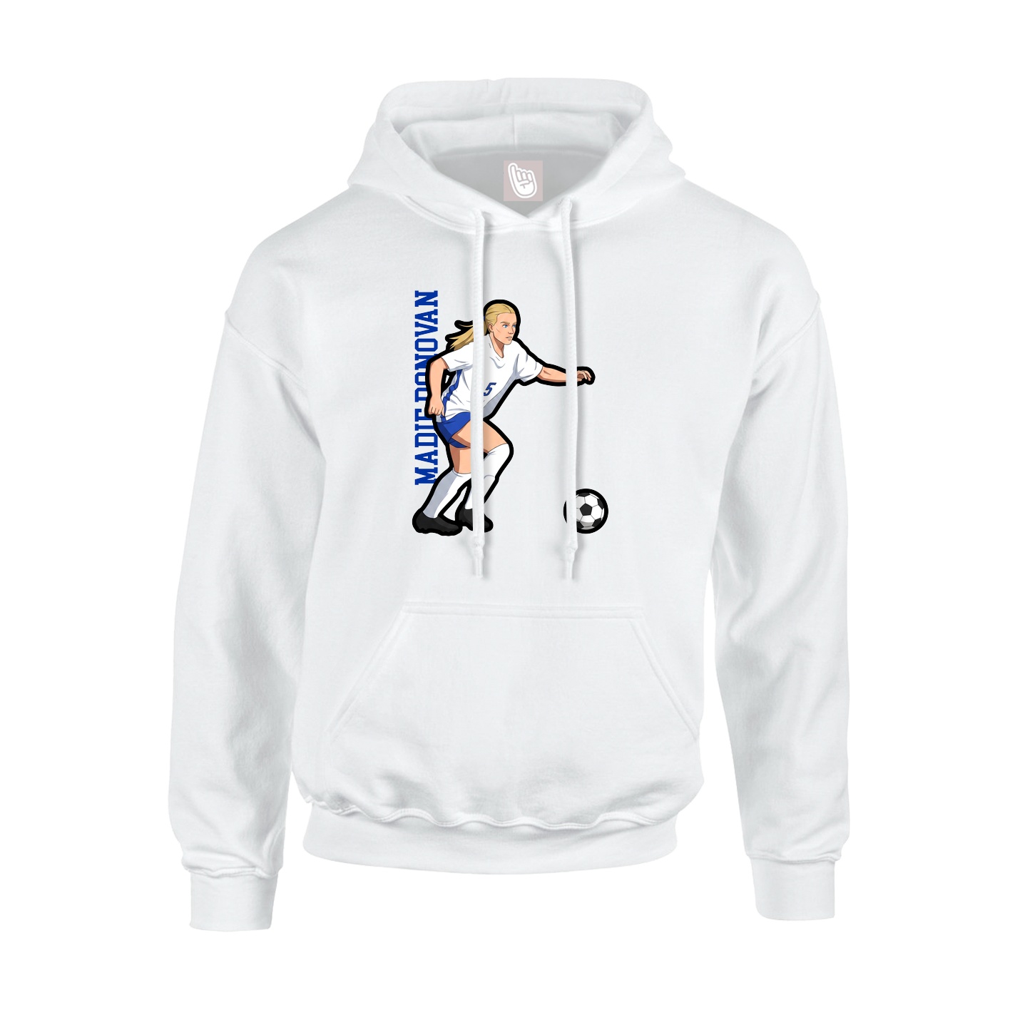 Youth Hoodie — Name Vertical in White