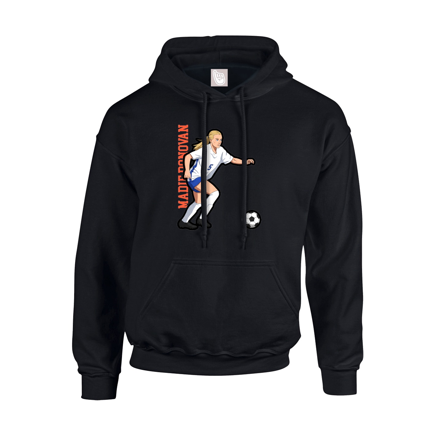 Youth Hoodie — Name Vertical in Black
