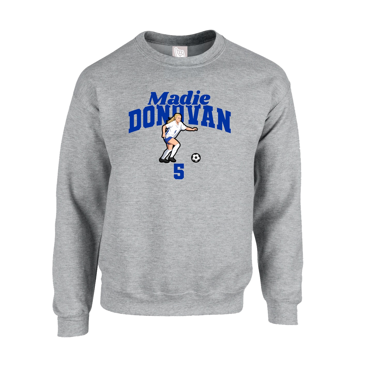 Fleece Crew — Signature Arch in Grey