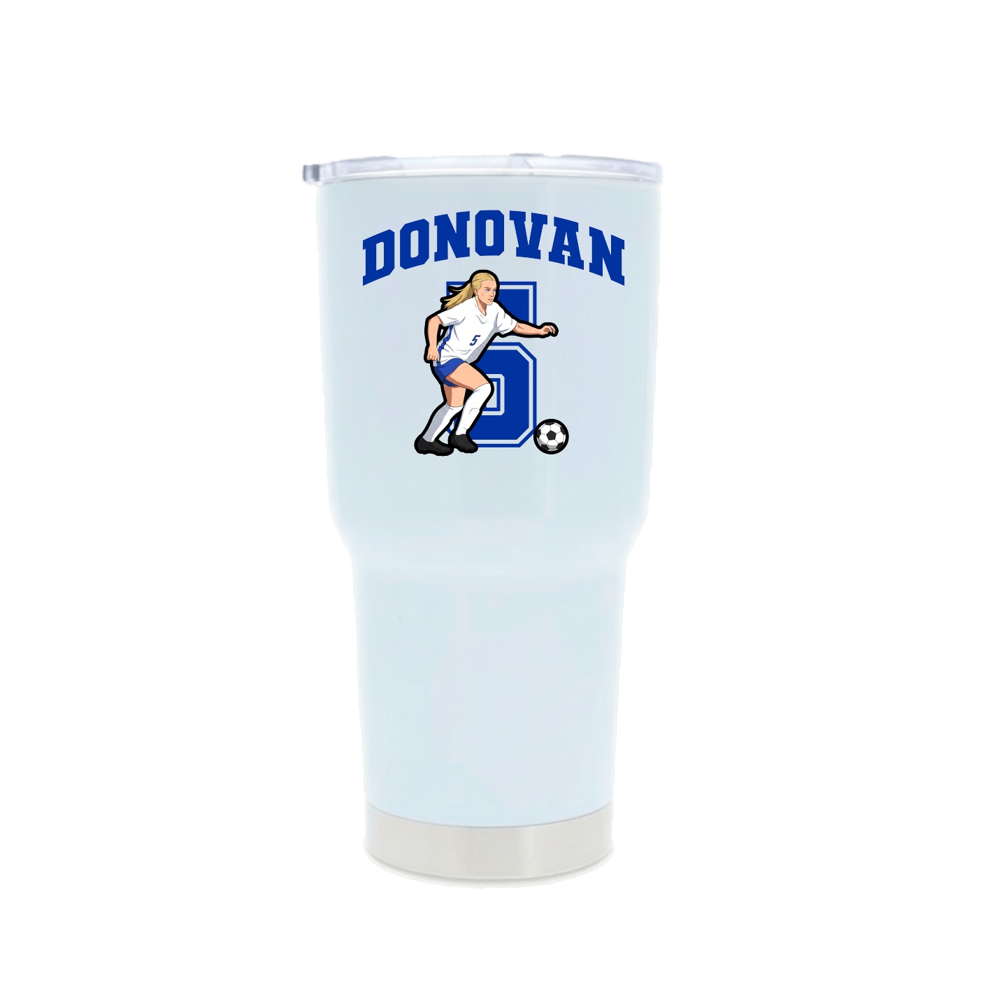 30oz Stainless Steel Tumbler — Number in White