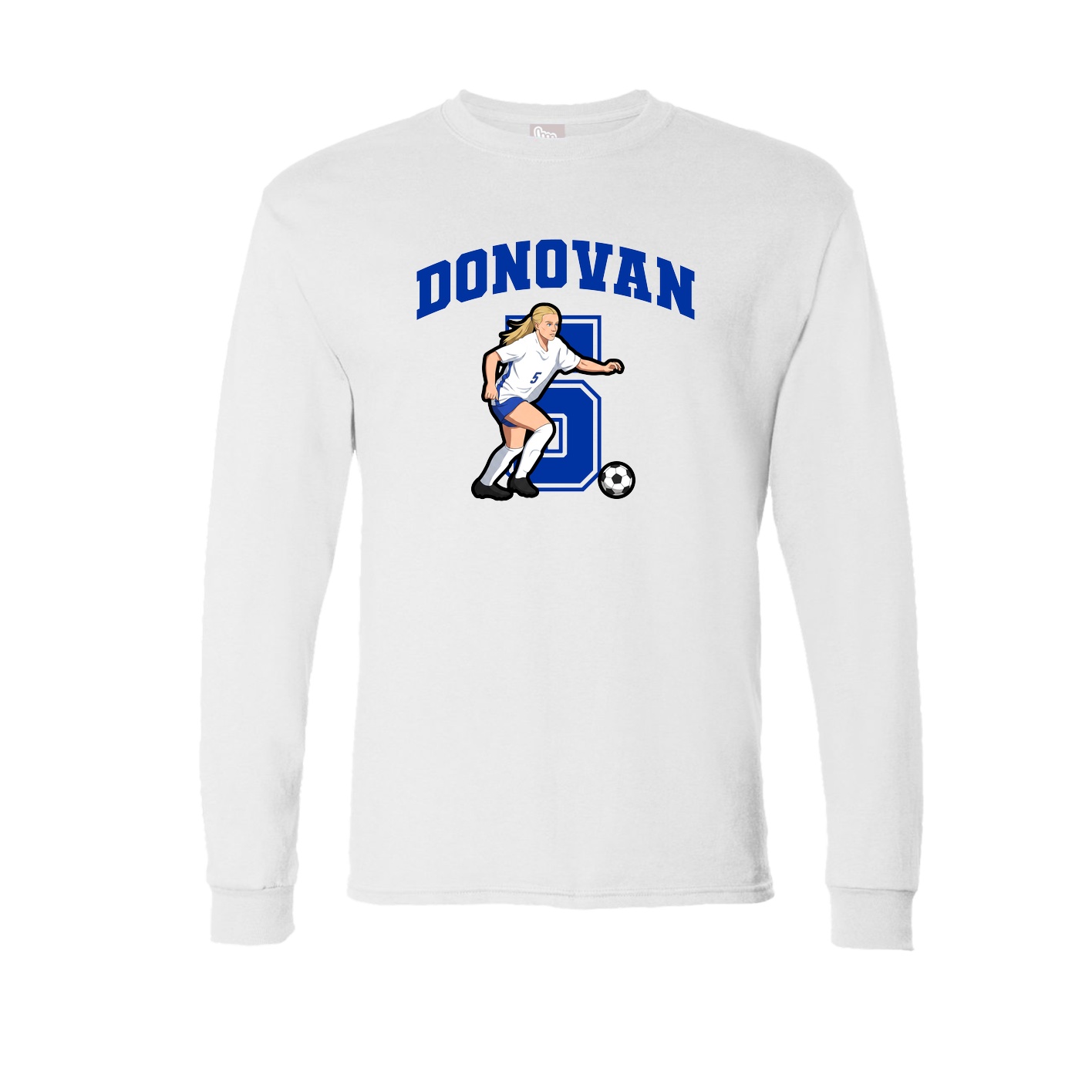 Long Sleeve Tee — Number in White
