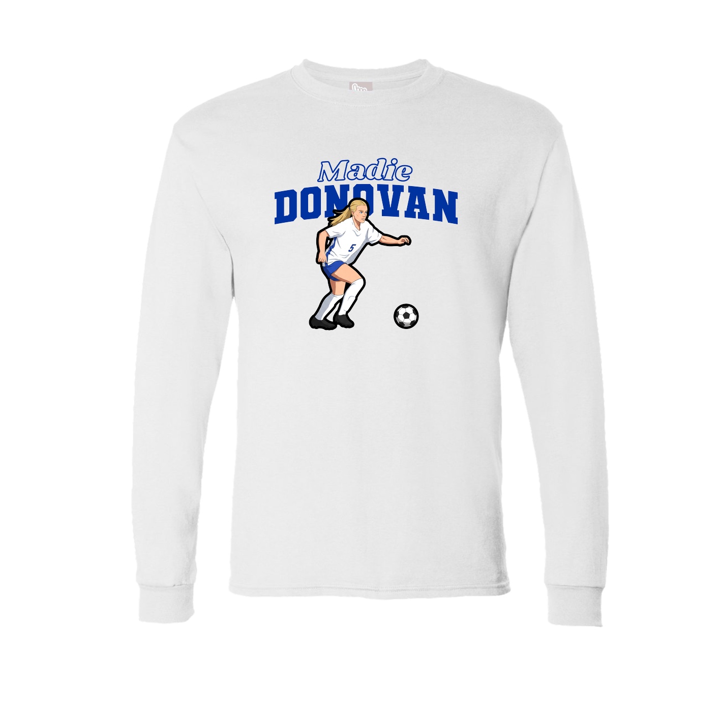 Long Sleeve Tee — Name Arch in White