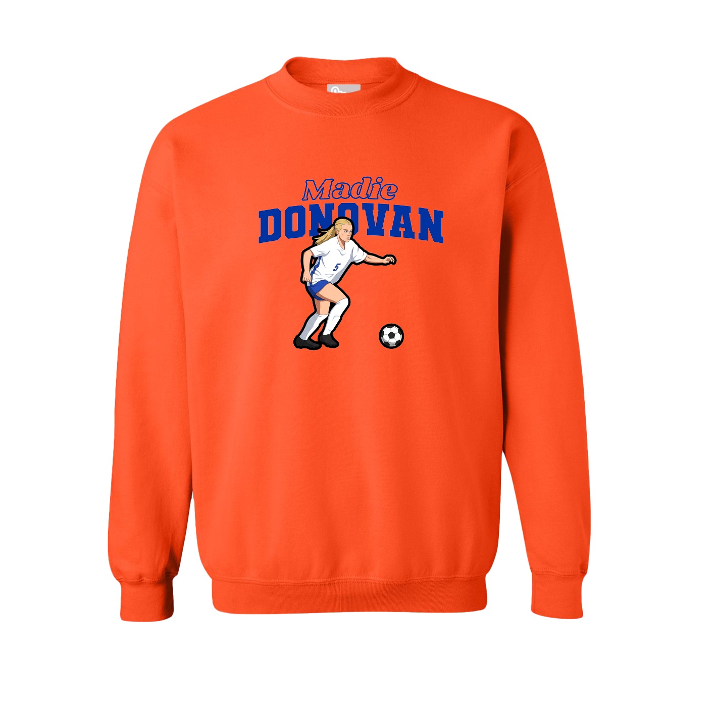 Fleece Crew — Name Arch in Orange