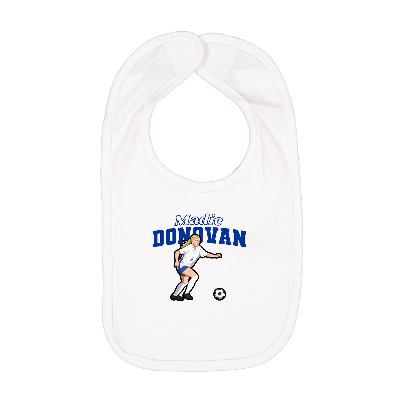 Infant Bib — Name Arch in White