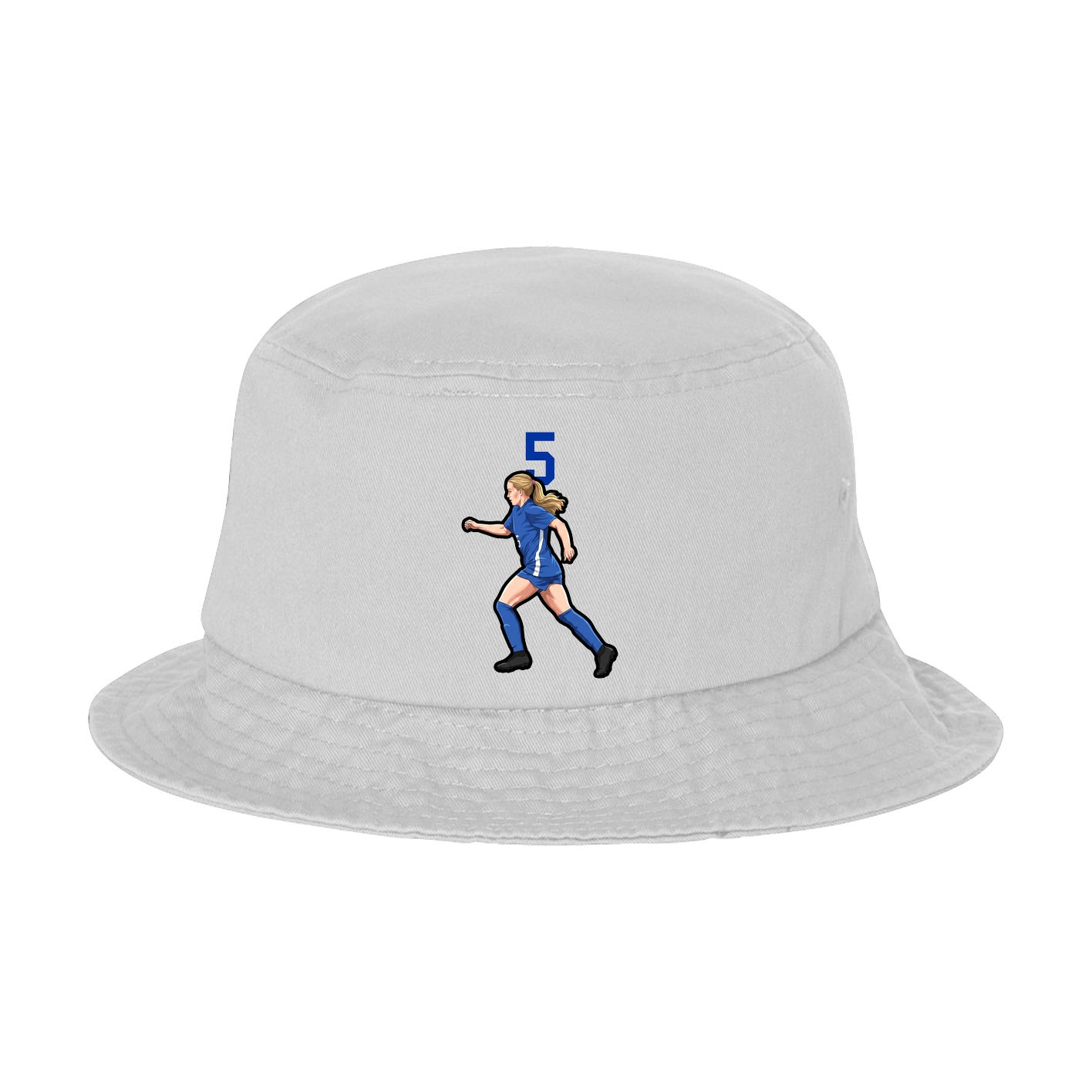 Bucket Cap — Number Top in White
