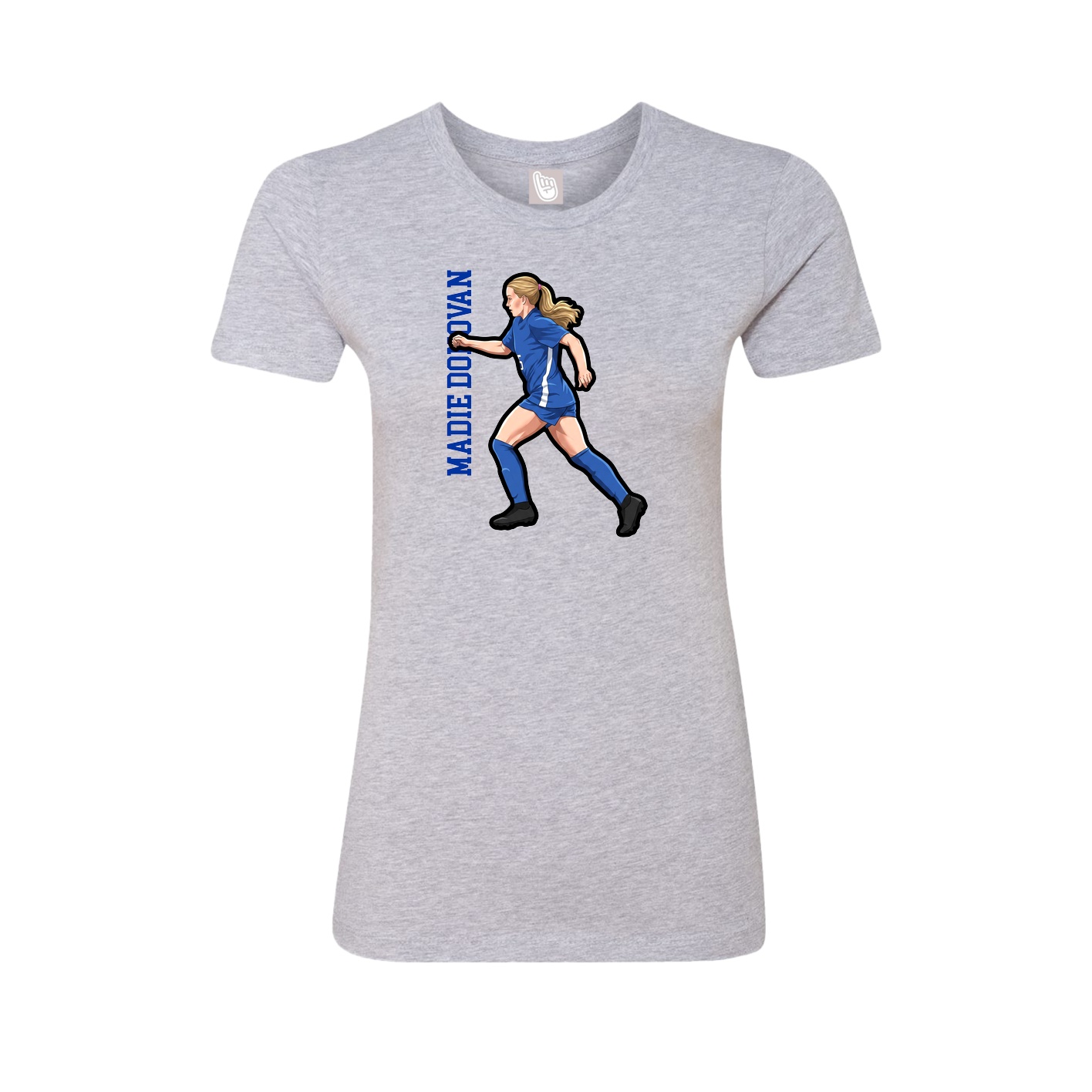 Womens Tee — Name Vertical in Grey