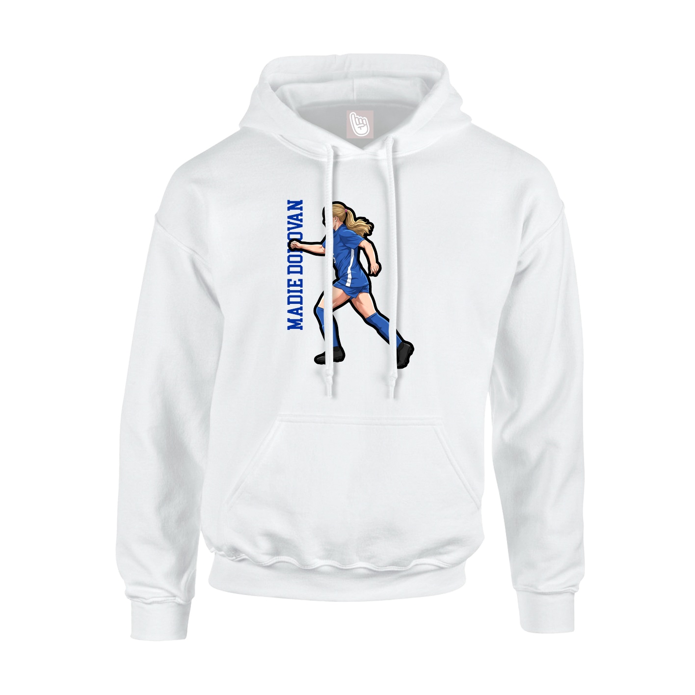 Youth Hoodie — Name Vertical in White