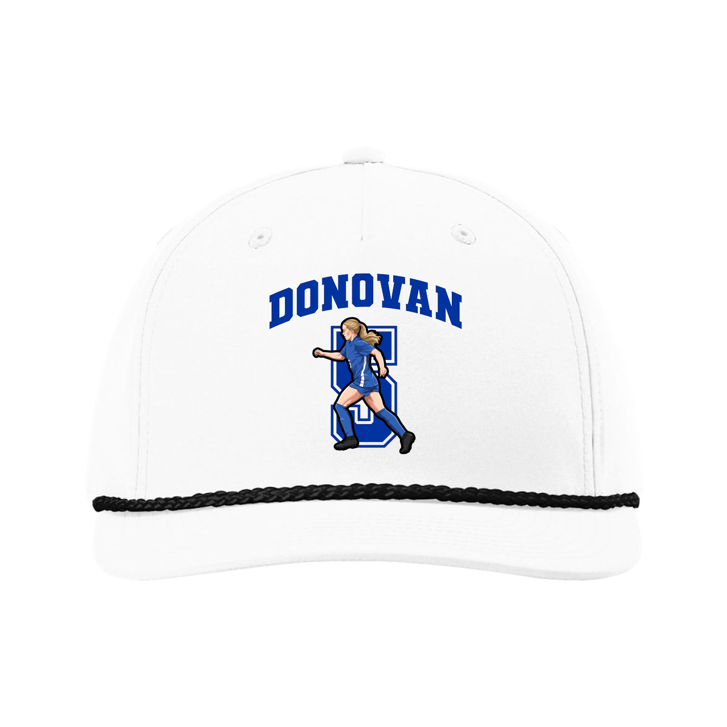 Five-Panel Classic Rope Cap — Number in White