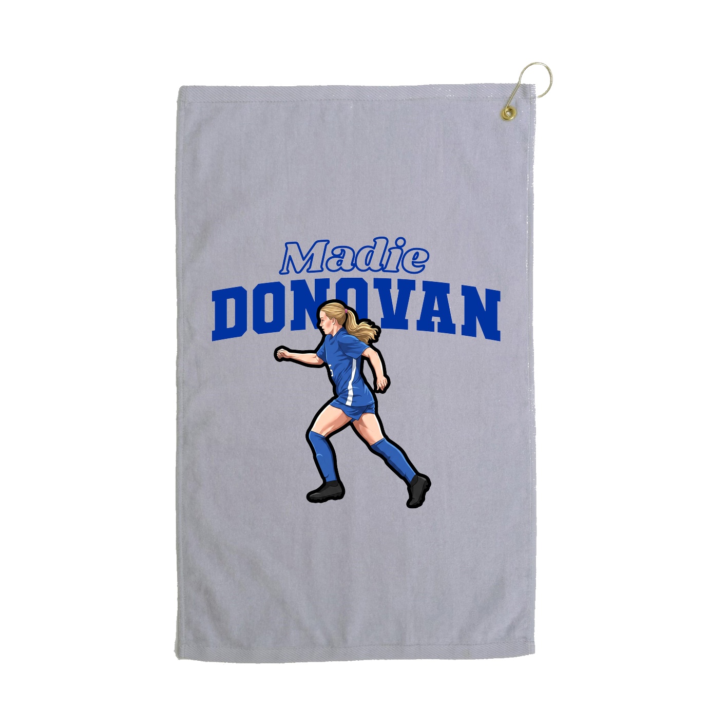 Golf Towel — Name Arch in Grey
