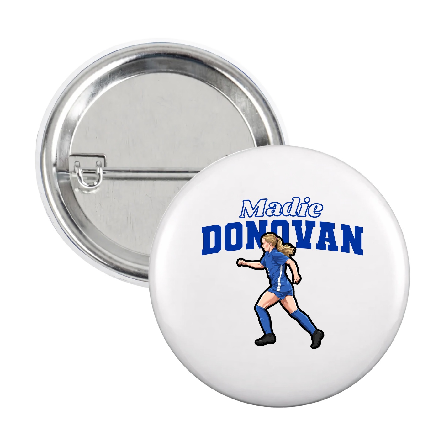 Game Day Button — Name Arch in White