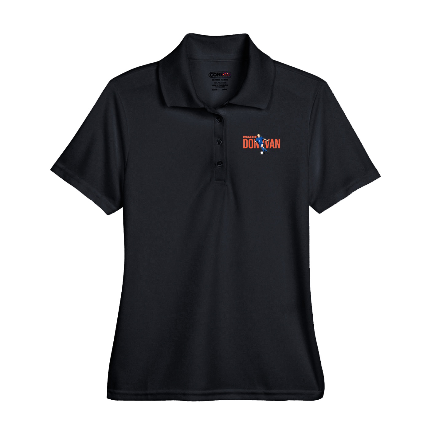 Performance Polo — Player Name in Black