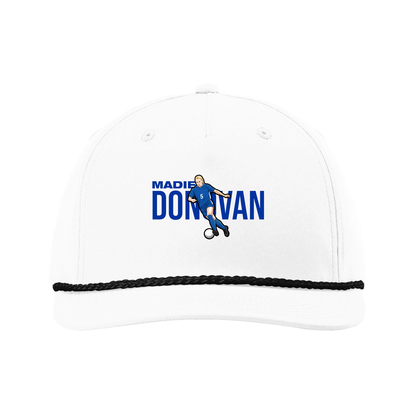 Five-Panel Classic Rope Cap — Player Name in White