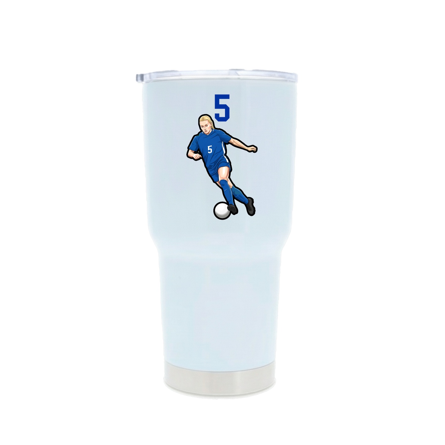 30oz Stainless Steel Tumbler — Number Top in White