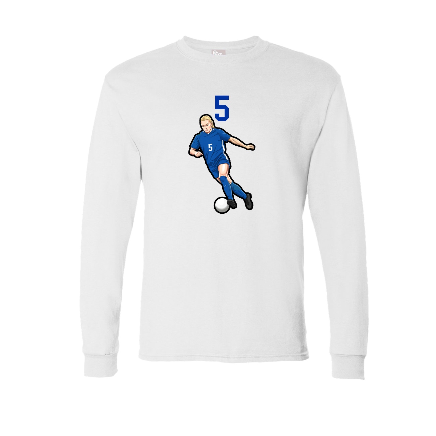 Long Sleeve Tee — Number Top in White