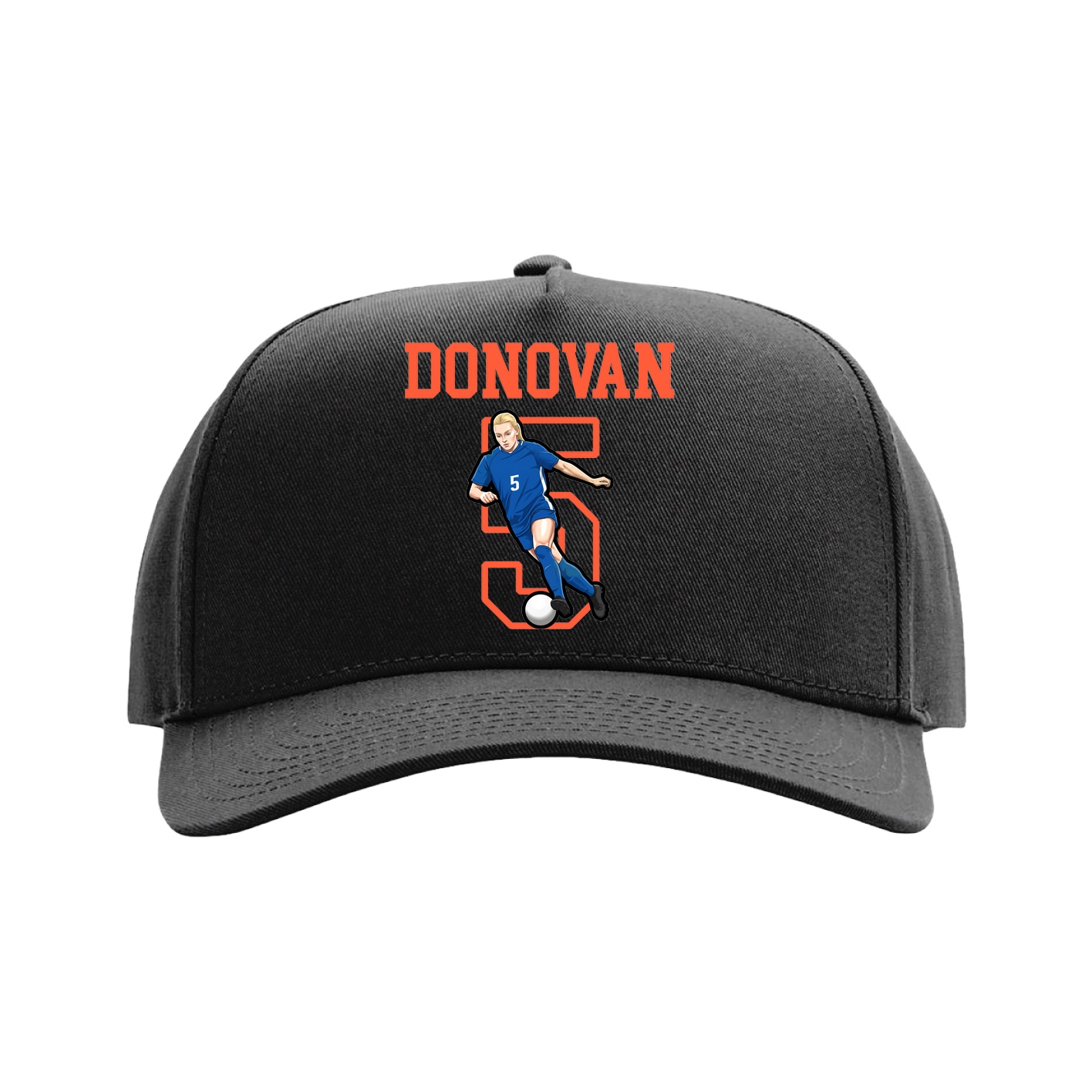 Full Fabric Five-Panel Champ Cap — Shirsey in Black
