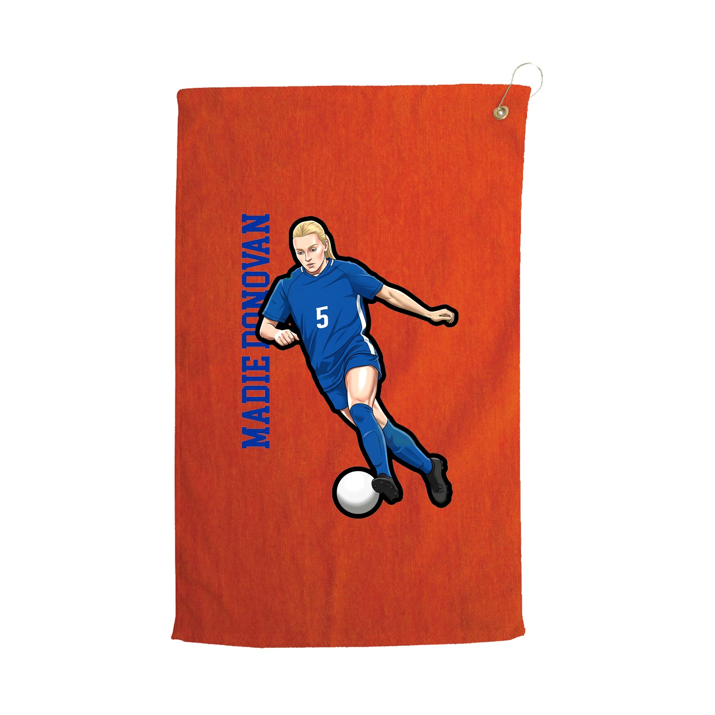 Golf Towel — Name Vertical in Orange