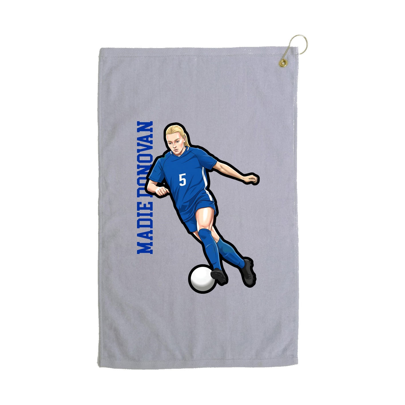 Golf Towel — Name Vertical in Grey