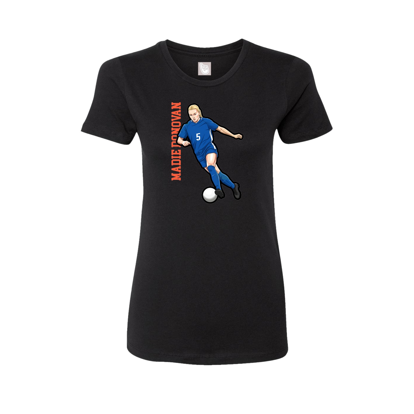 Womens Tee — Name Vertical in Black