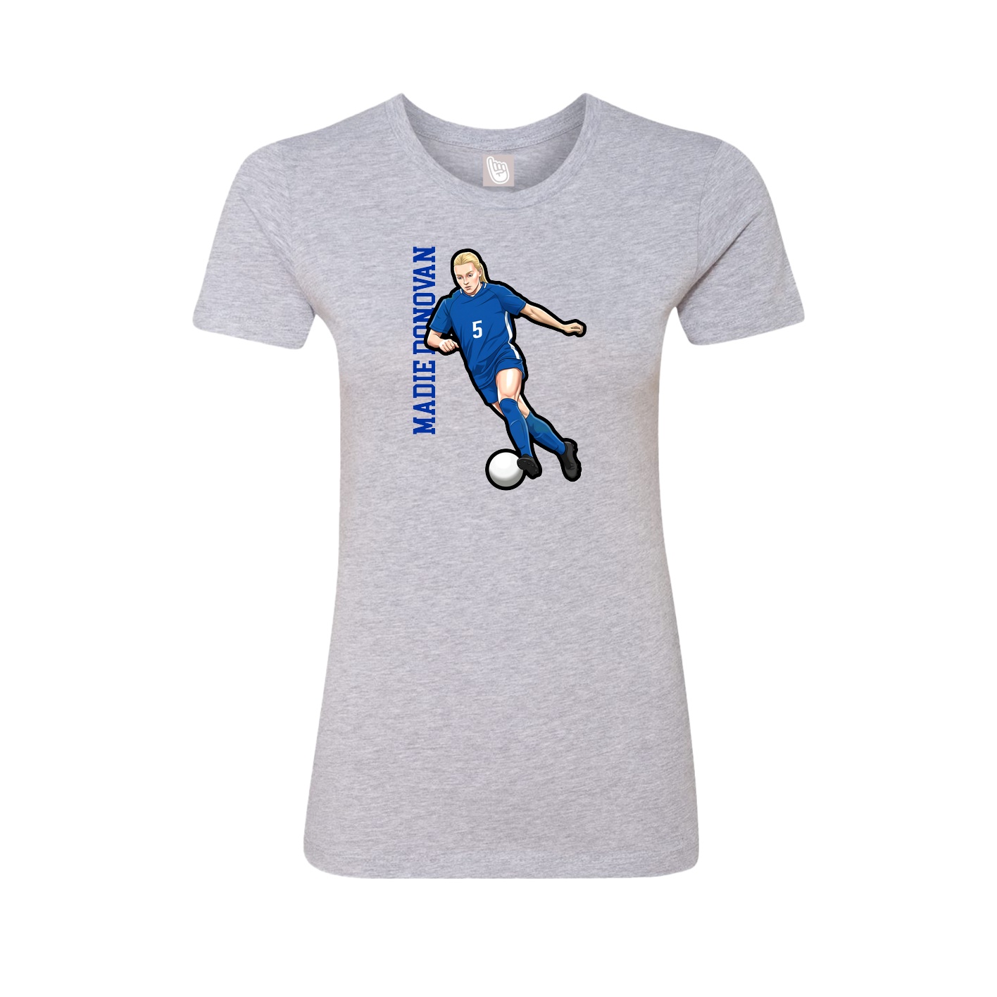 Womens Tee — Name Vertical in Grey