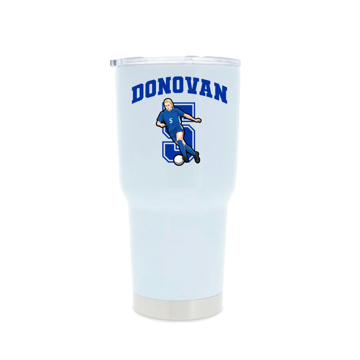 30oz Stainless Steel Tumbler — Number in White