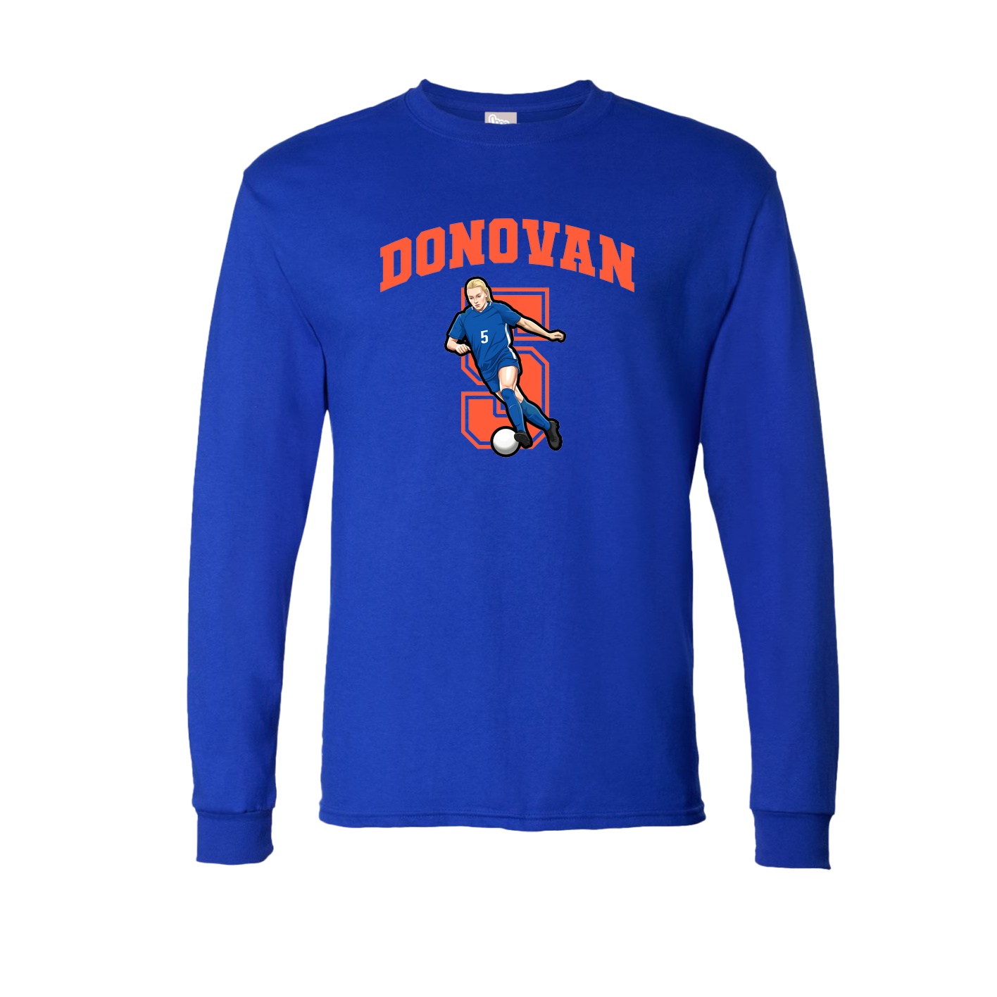 Long Sleeve Tee — Number in Royal