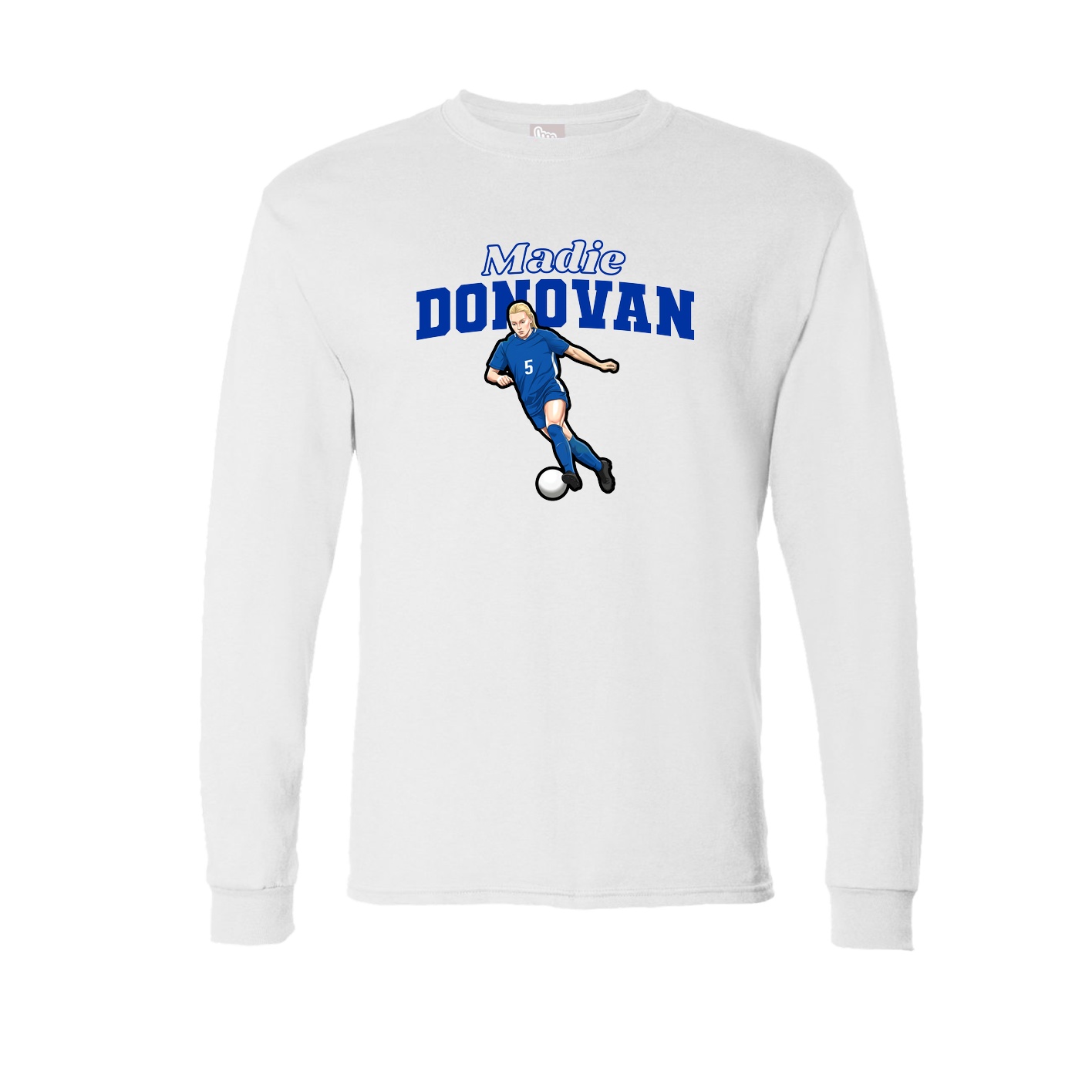 Long Sleeve Tee — Name Arch in White