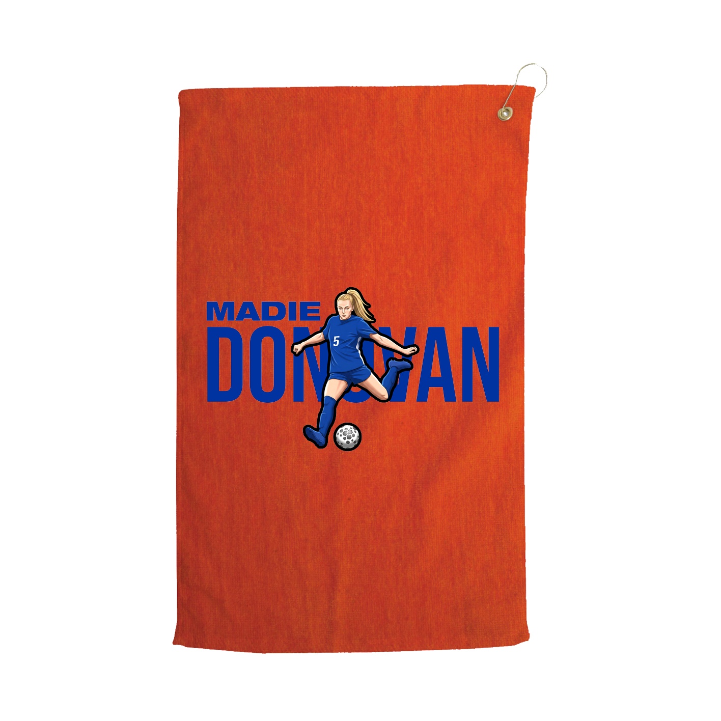 Golf Towel — Player Name in Orange