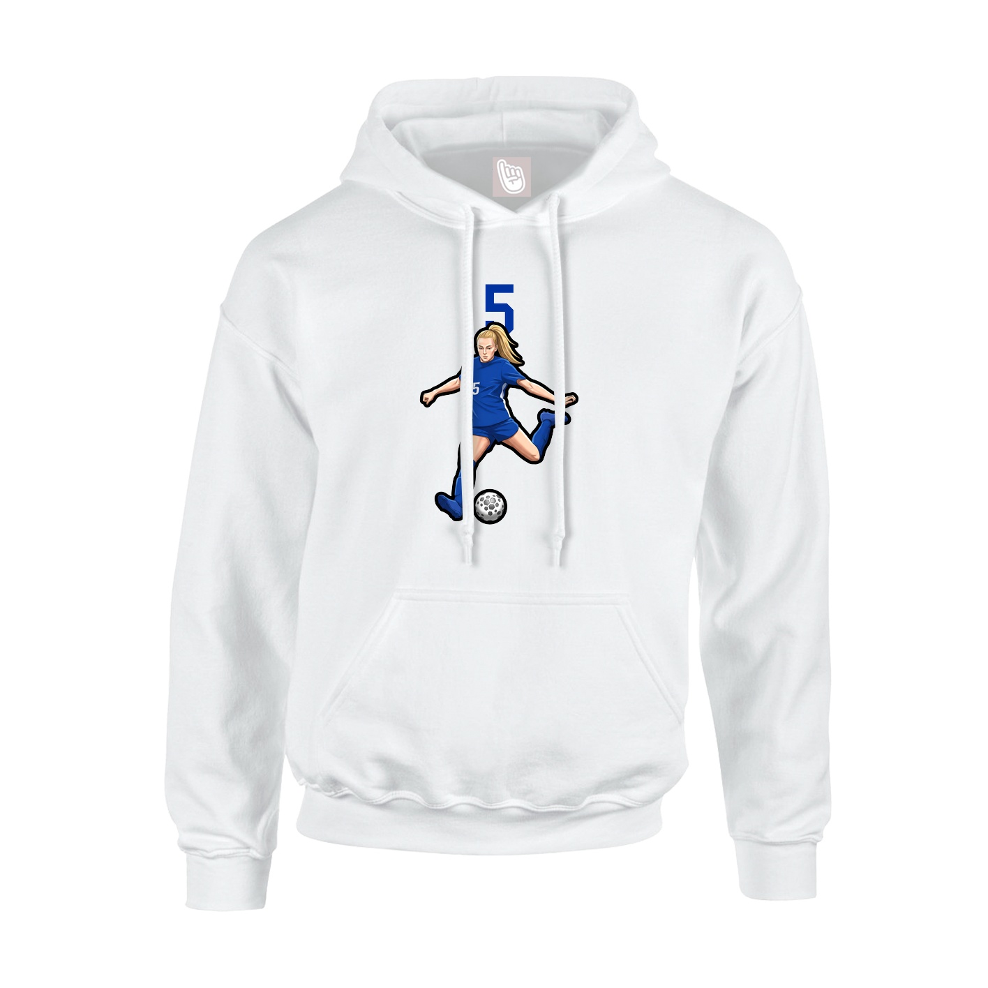 Youth Hoodie — Number Top in White