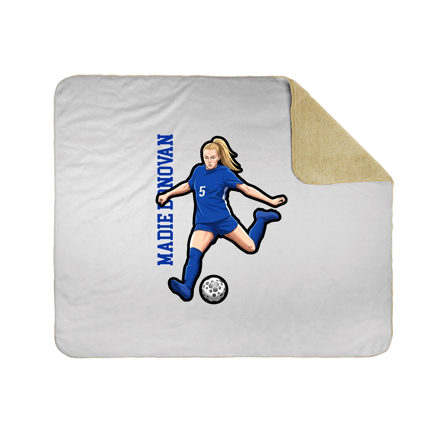 Throw Blanket — Name Vertical in White