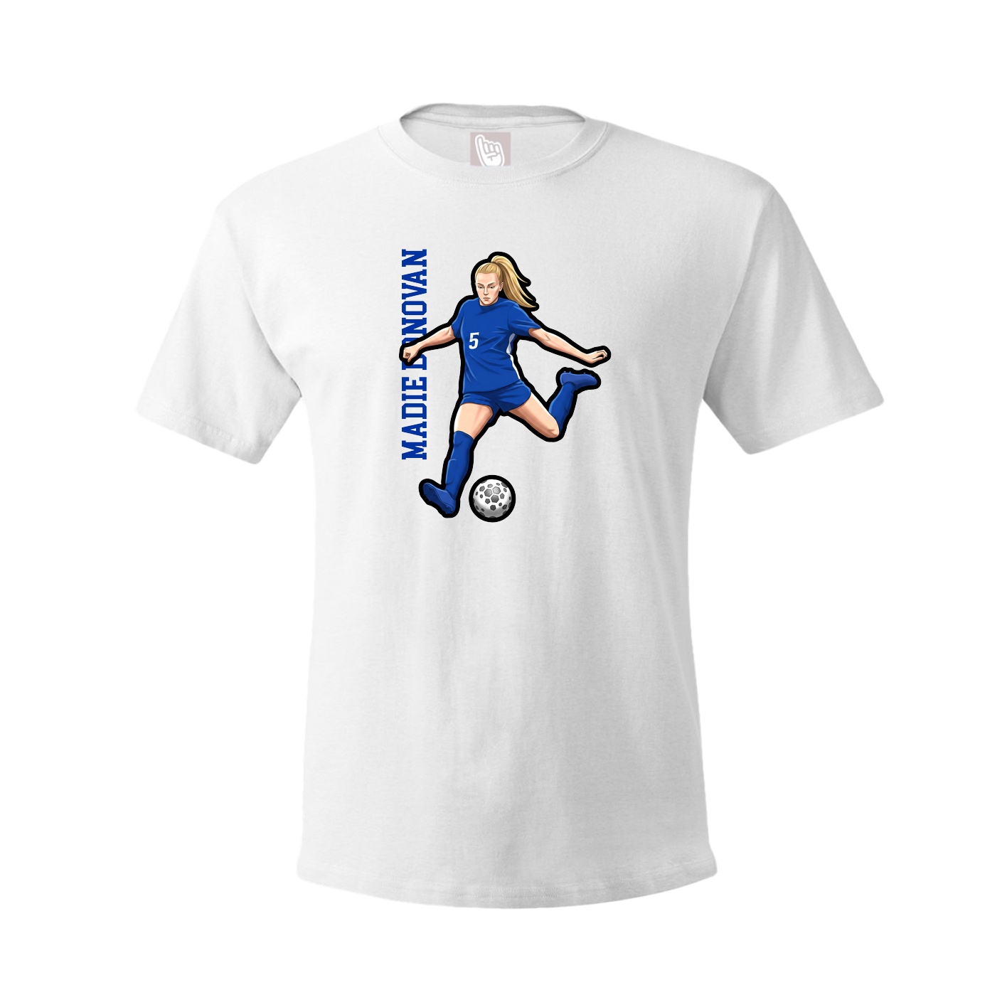 Tee — Name Vertical in White