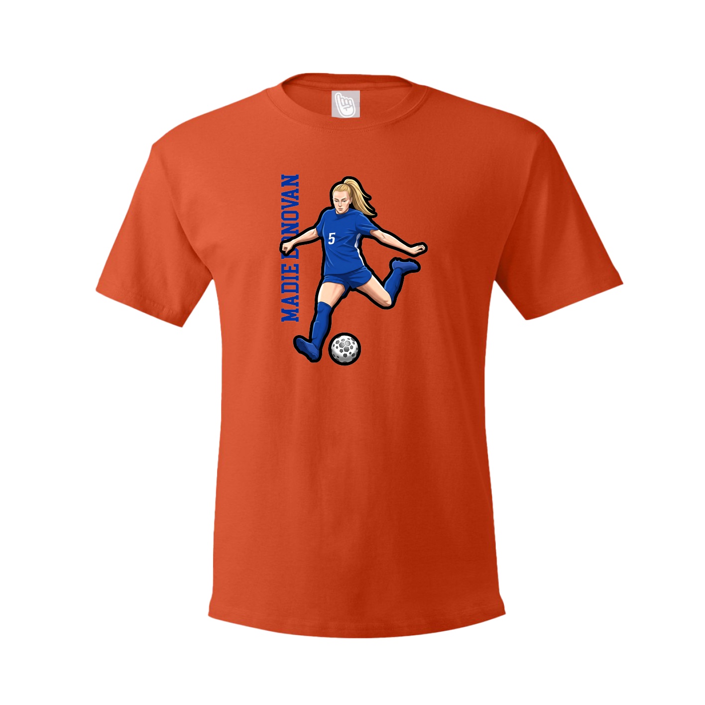 Youth Tee — Name Vertical in Orange