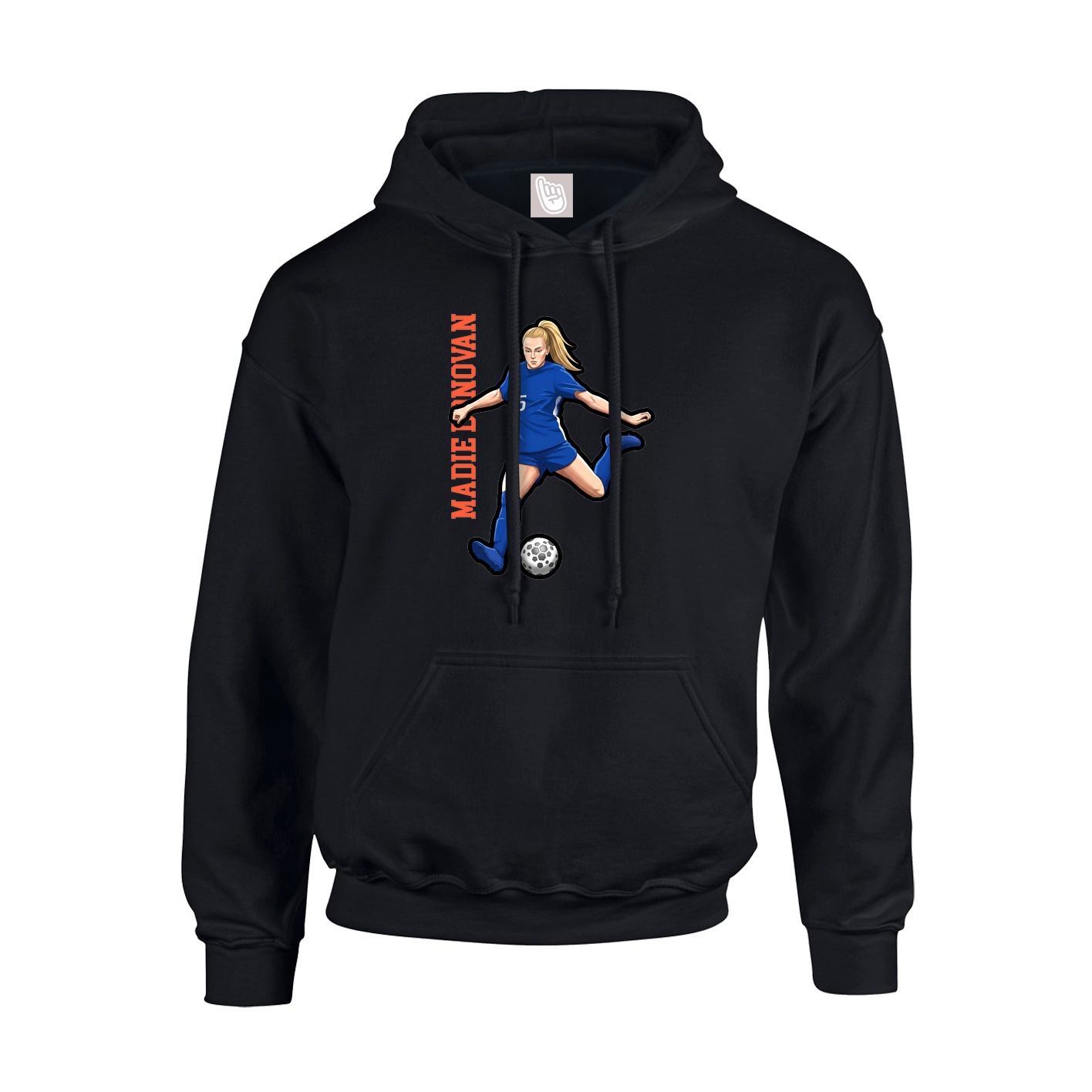 Hoodie — Name Vertical in Black