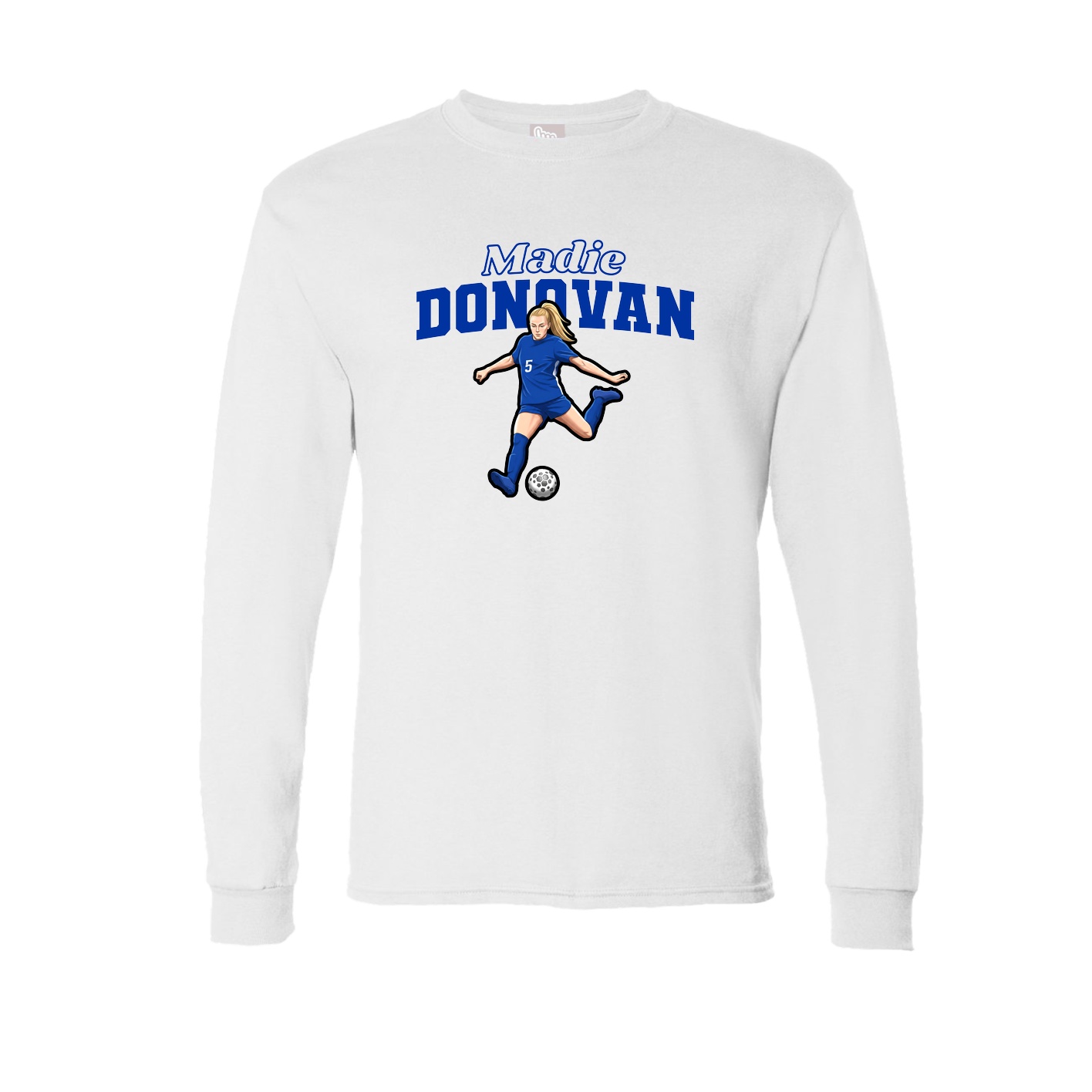 Long Sleeve Tee — Name Arch in White