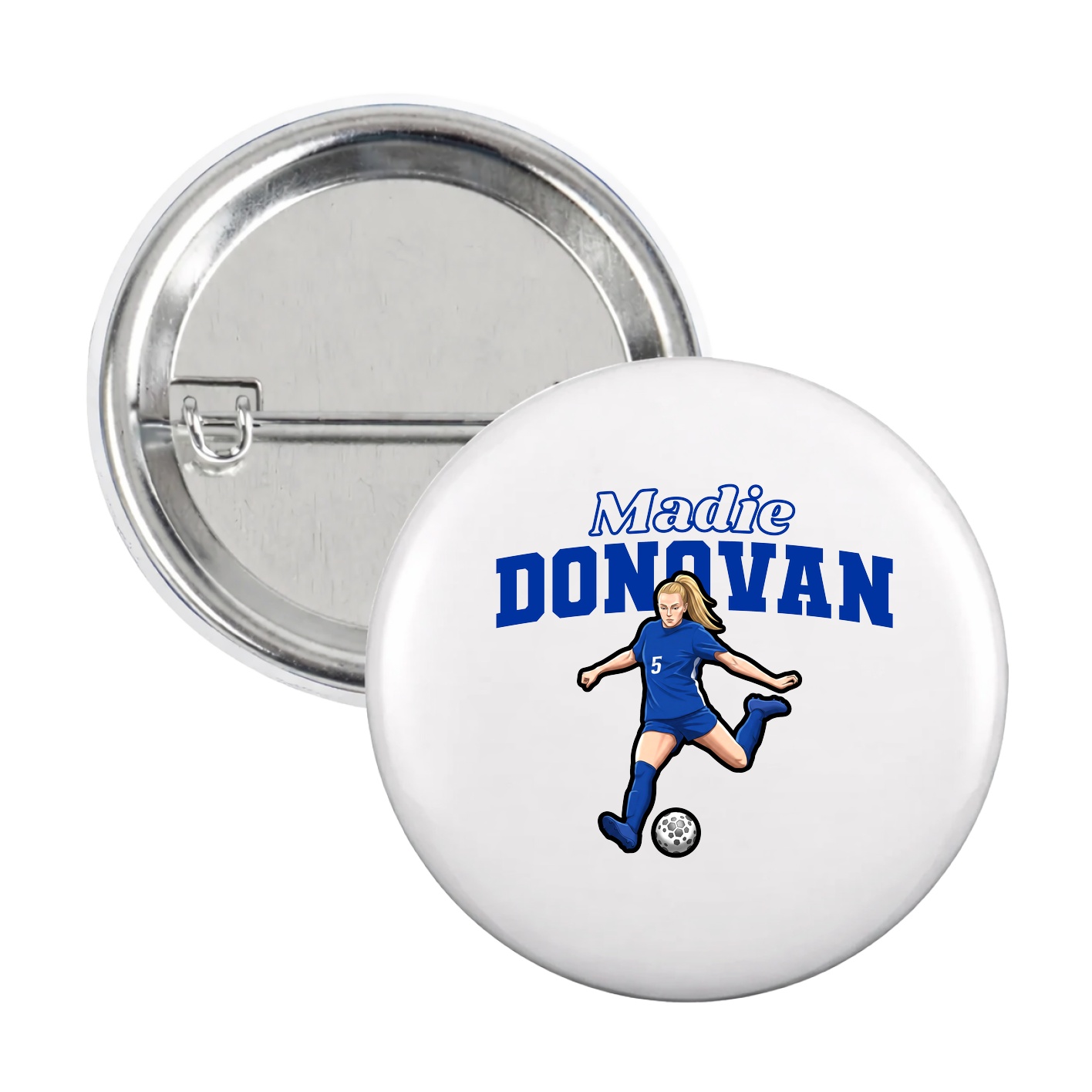 Game Day Button — Name Arch in White
