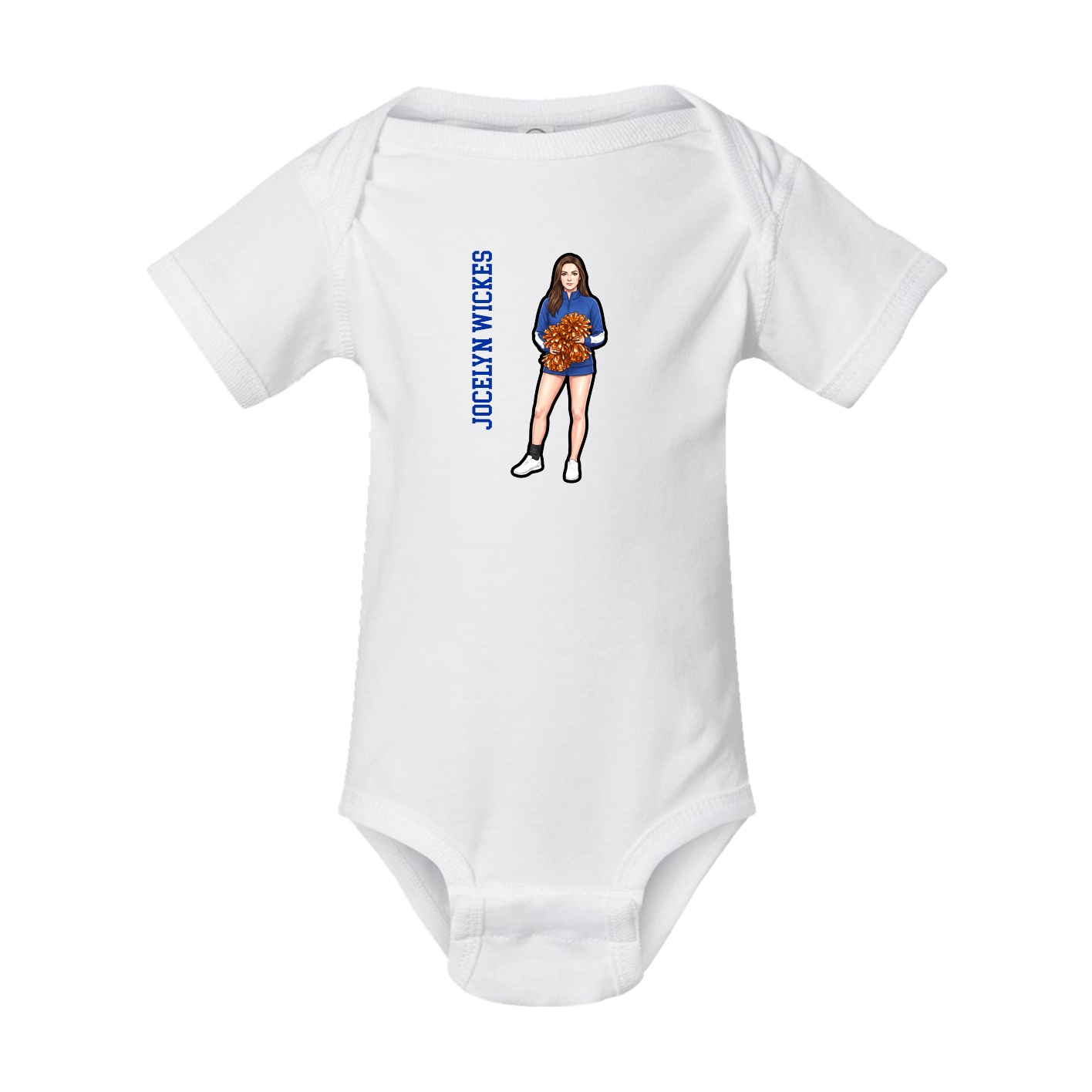 Baby Onesie — Name Vertical in White