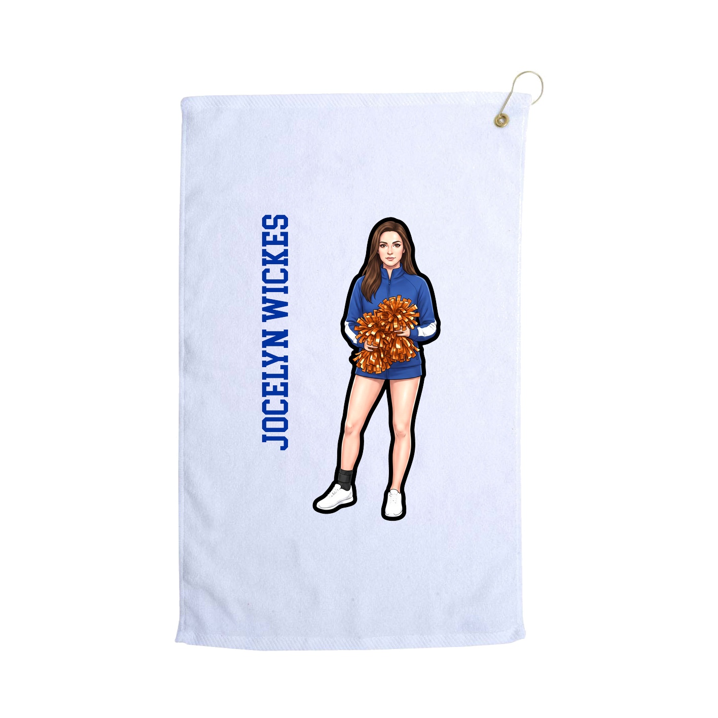 Golf Towel — Name Vertical in White