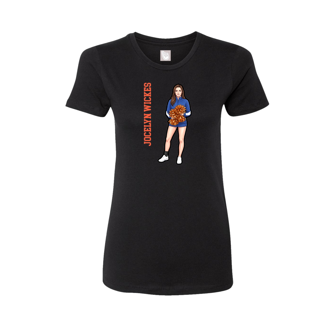 Fitted Women's Tee — Name Vertical in Black