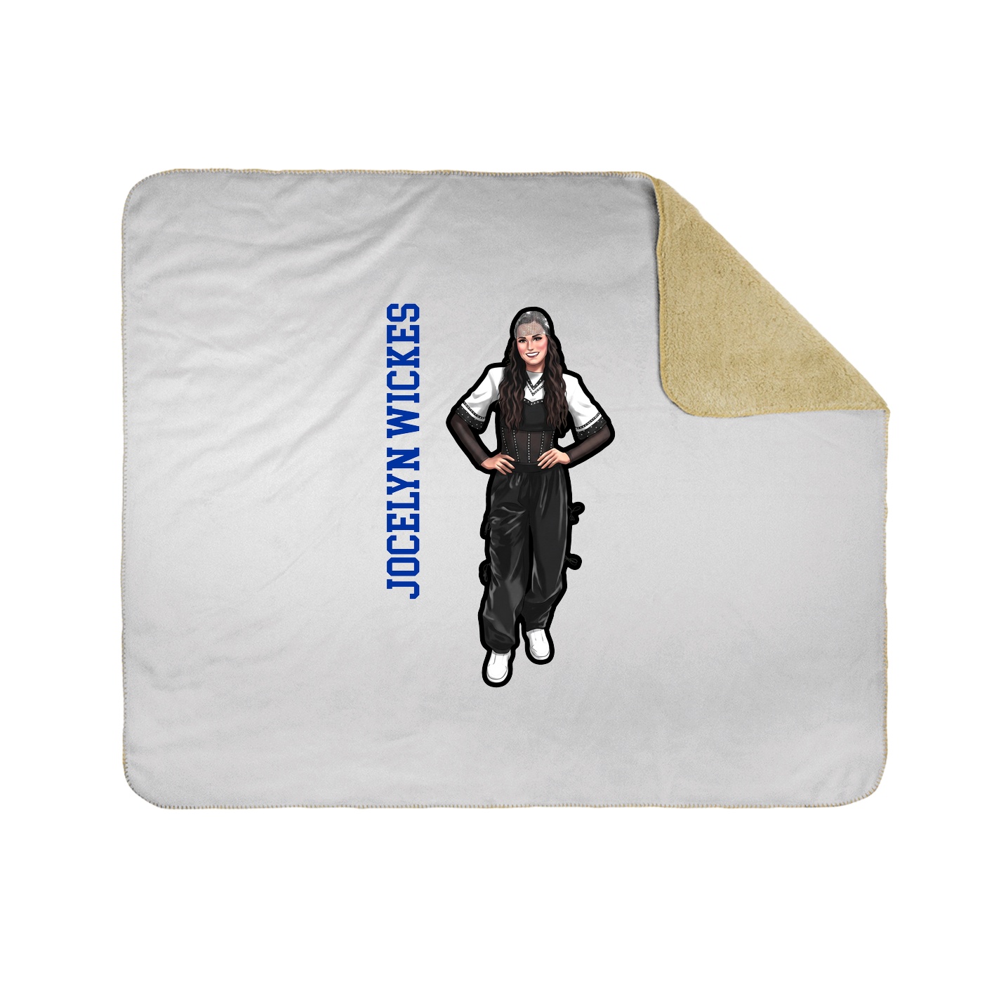 Throw Blanket — Name Vertical in White