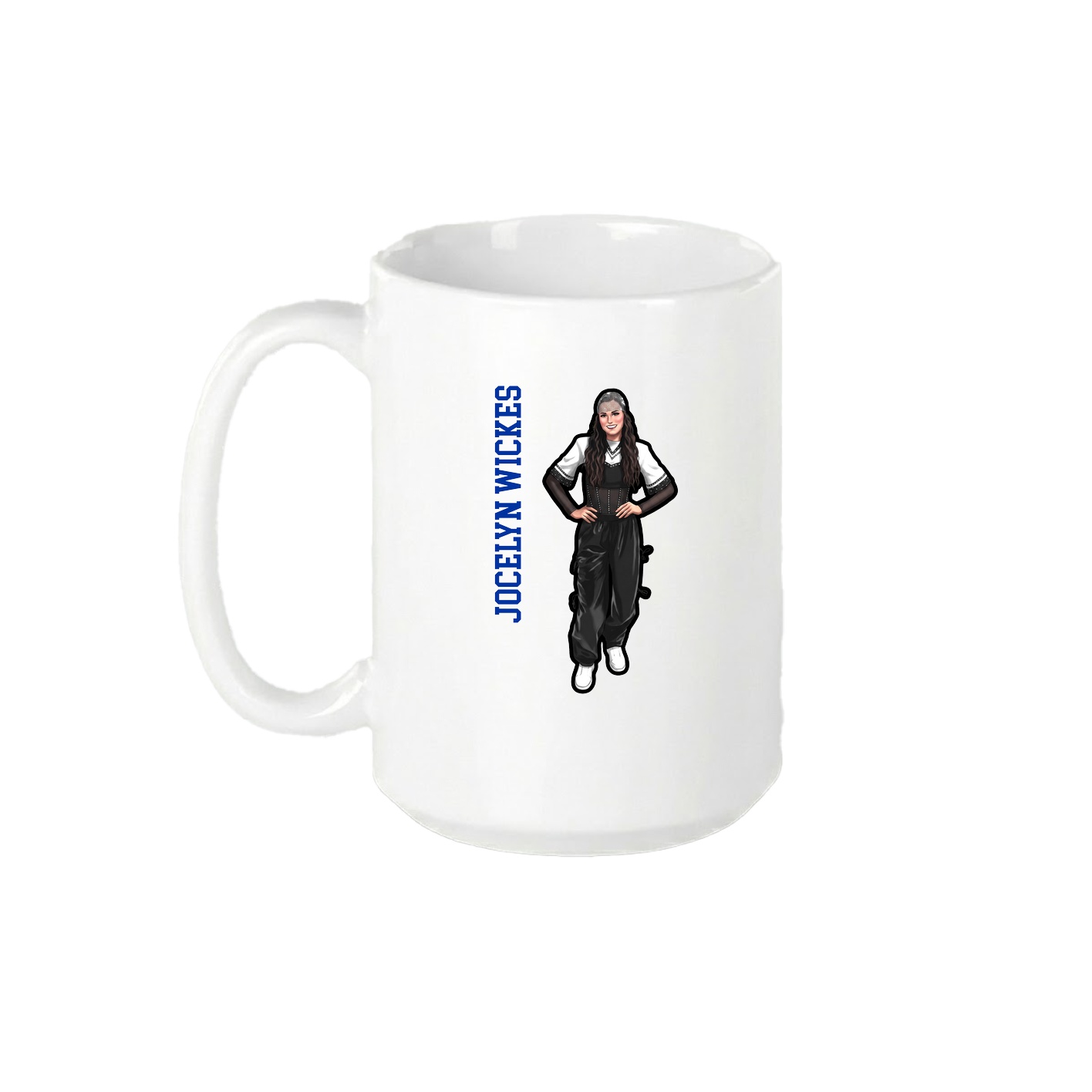 15oz Coffee Mug — Name Vertical in White
