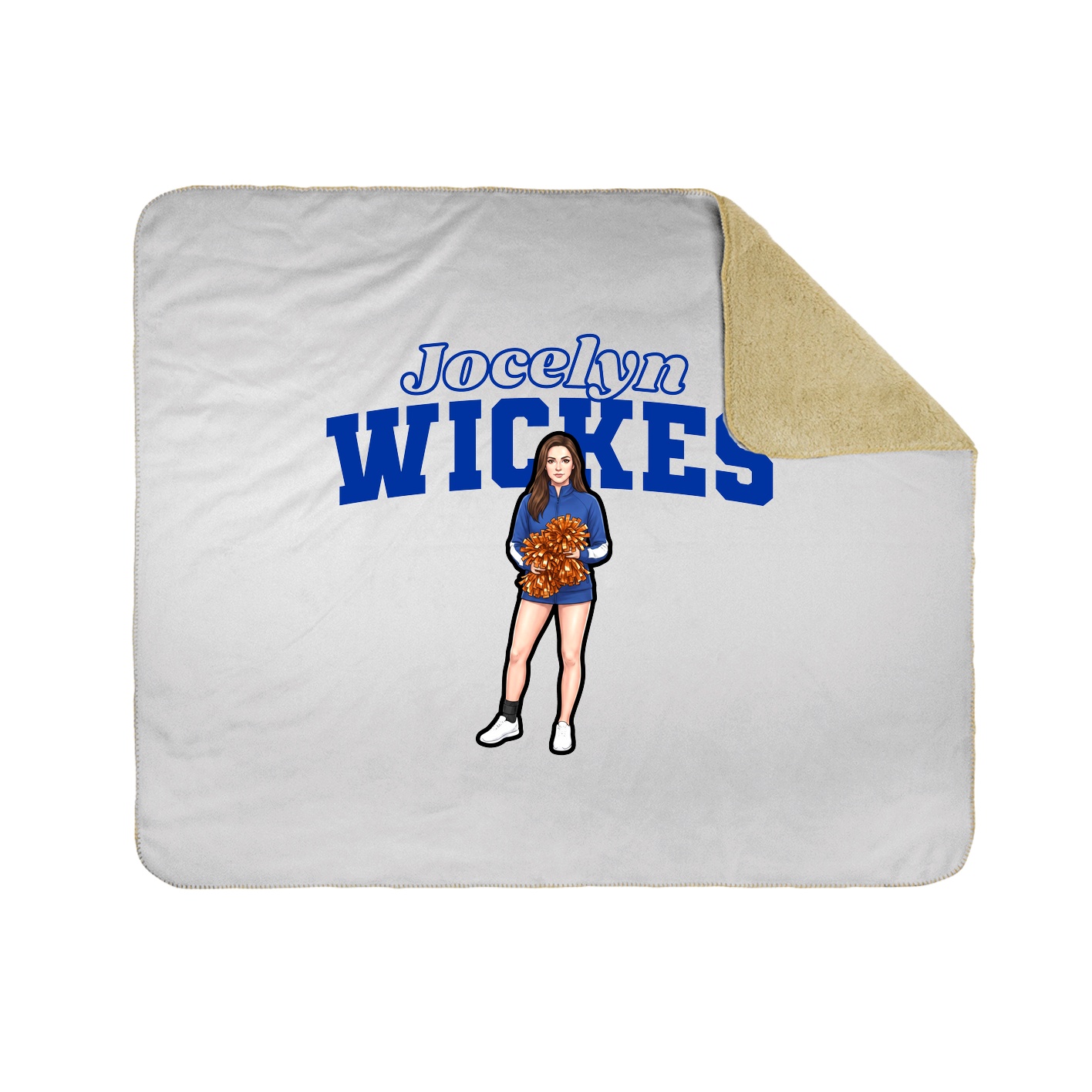 Throw Blanket — Name Arch in White