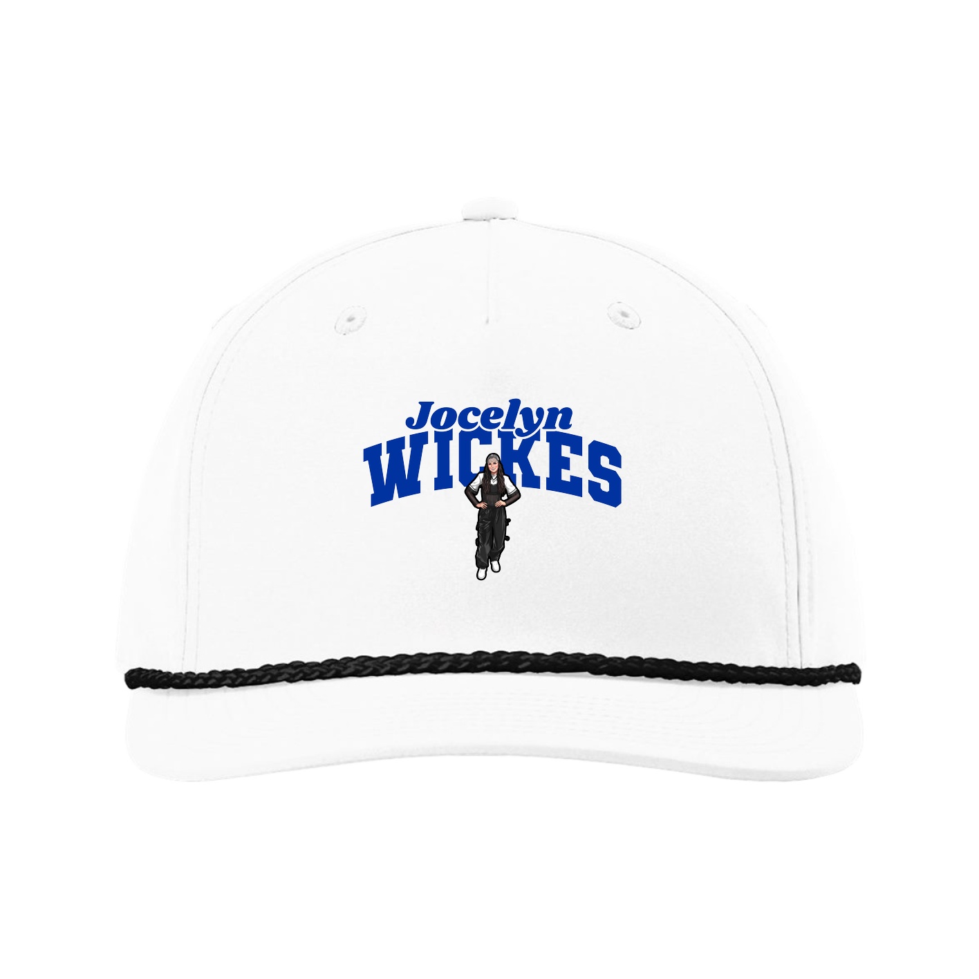 Five-Panel Classic Rope Cap — Signature Arch in White