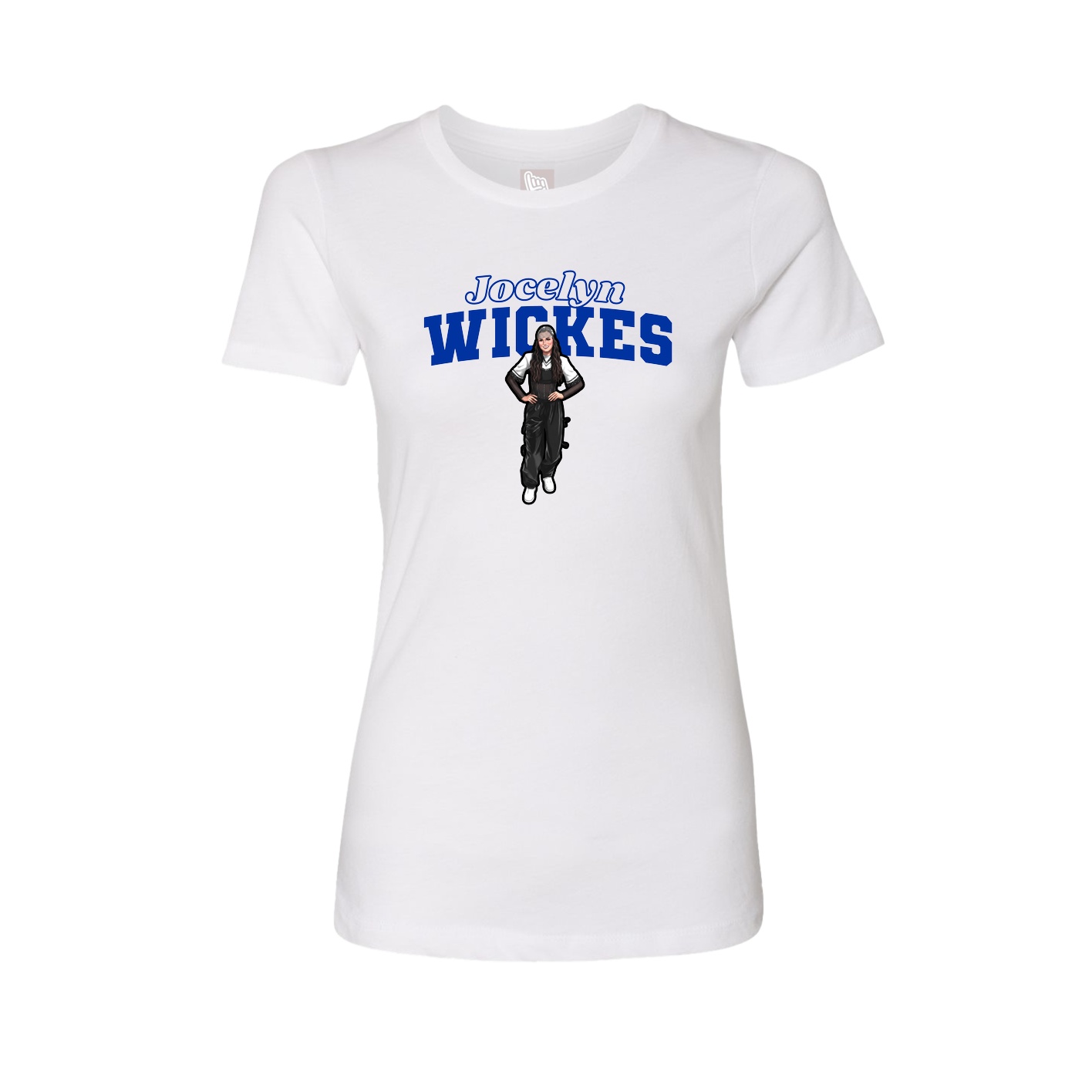 Fitted Women's Tee — Name Arch in White