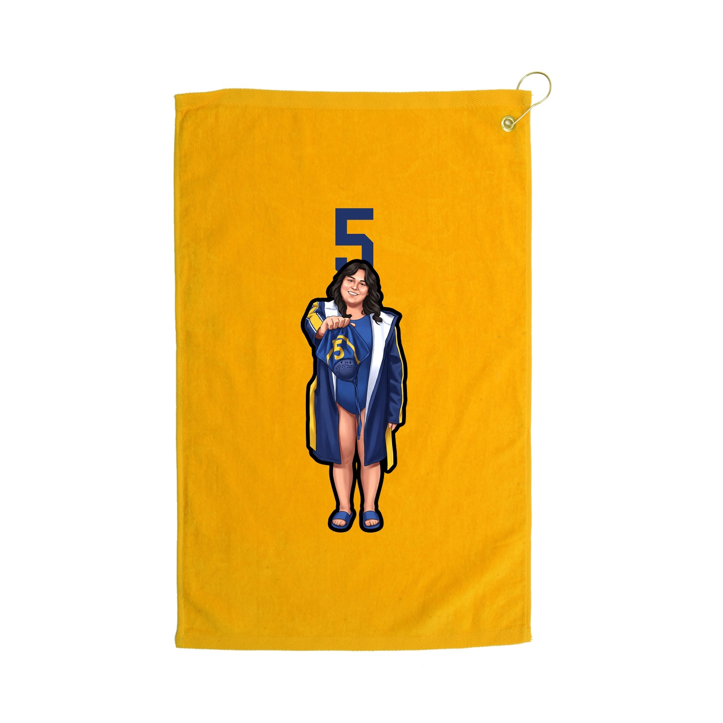 Golf Towel — Number Top in Gold