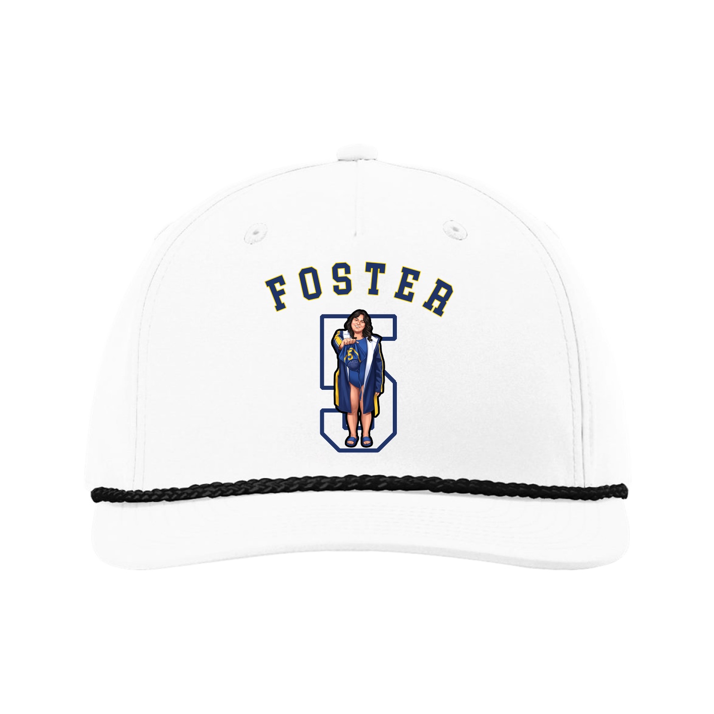 Five-Panel Classic Rope Cap — Shirsey Arch in White