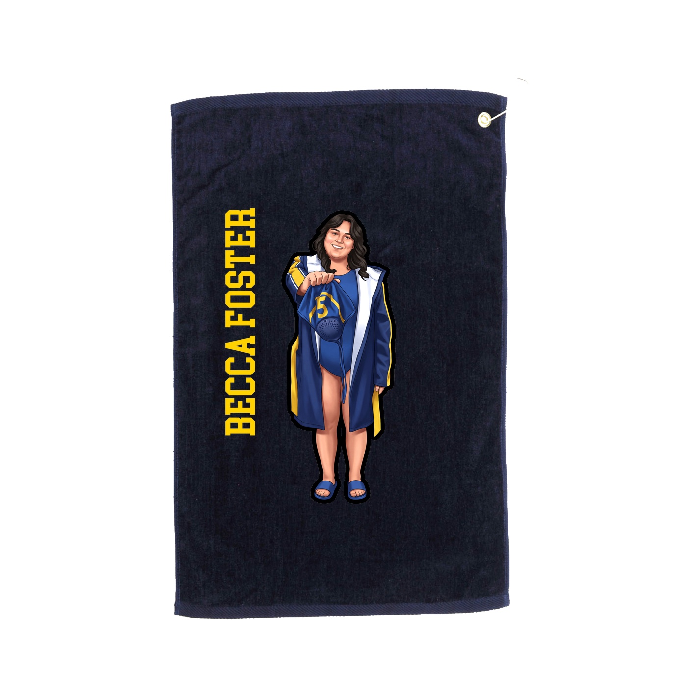 Golf Towel — Name Vertical in Navy
