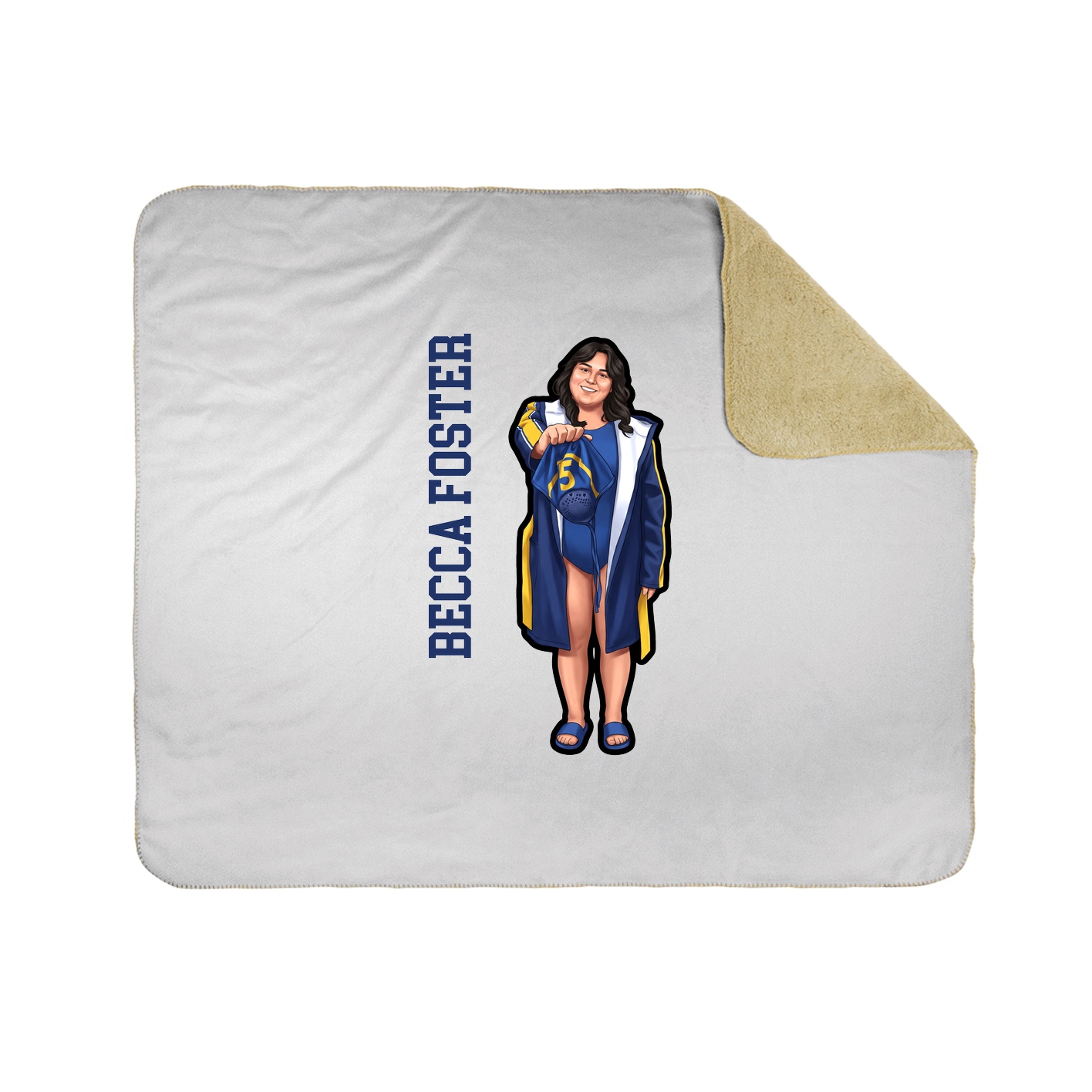 Throw Blanket — Name Vertical in White