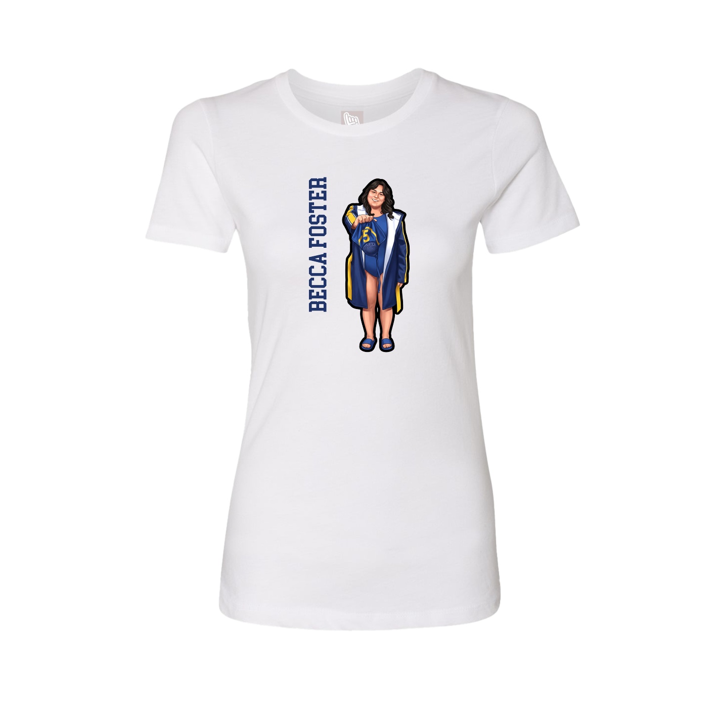 Womens Tee — Name Vertical in White
